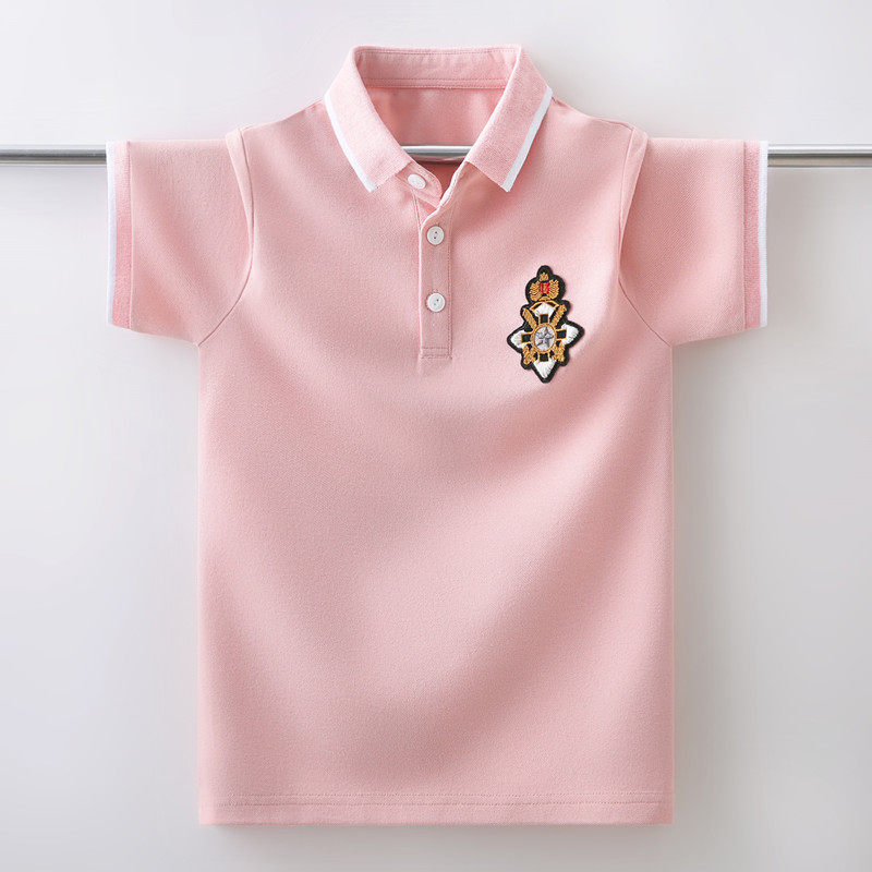 日本MUJIΕ男女童短袖t恤夏装中大儿童polo衫4-17岁学生男女孩半