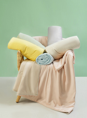 冰淇淋色凉感夏被A类空调薄被子可机洗贴身抗菌不闷汗单人冷感被