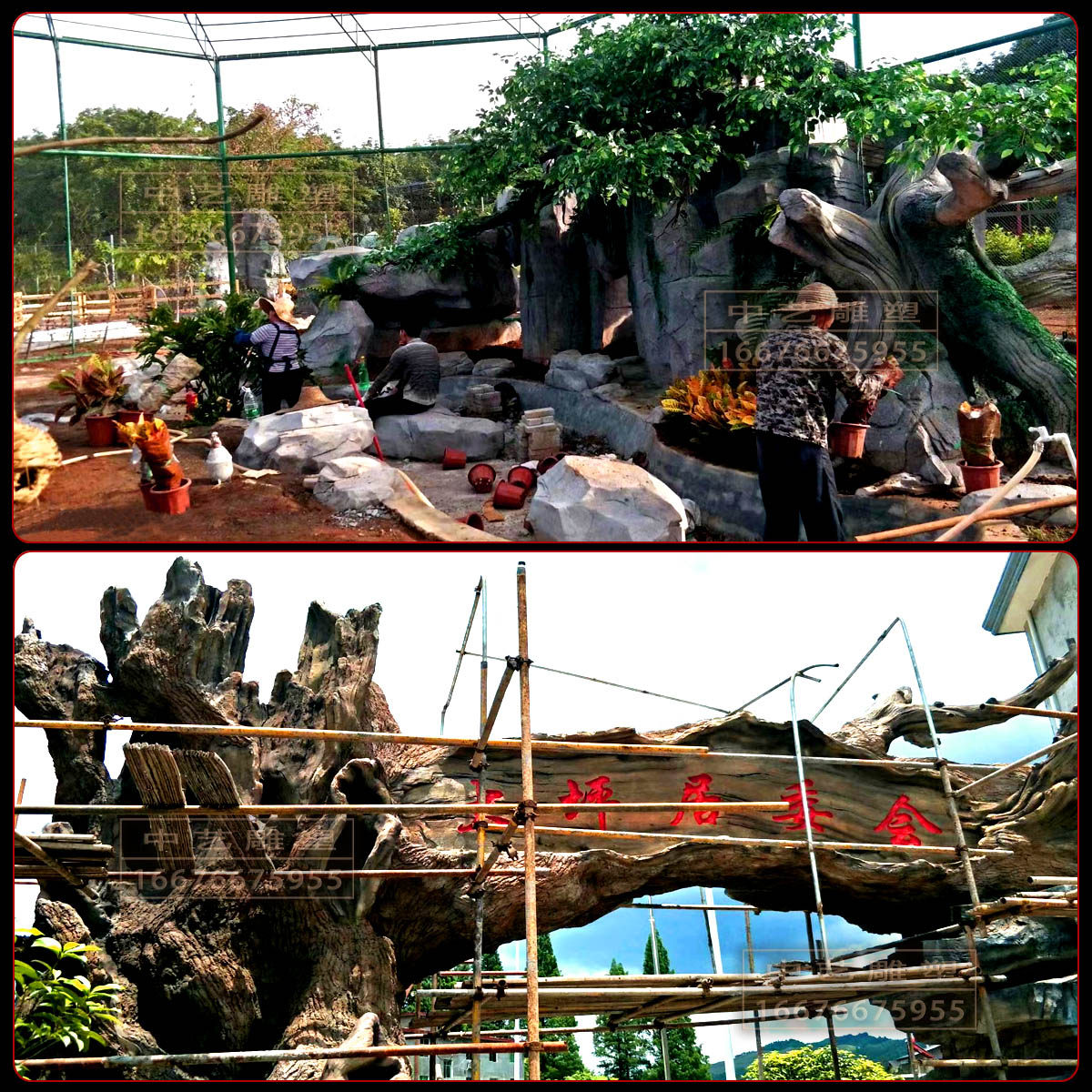 大型水泥雕塑户外人物圆雕浮雕直塑假山水景园林景观仿石栏杆摆件