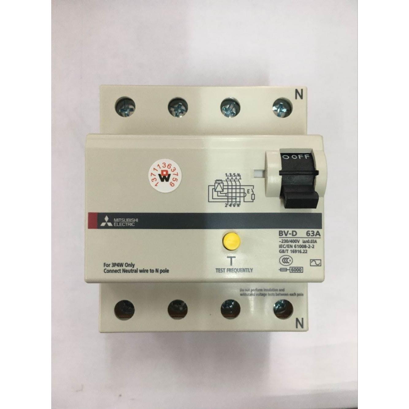 询价日本三菱原装三相四线漏电开关保护断路器BV-D 2P 4P 25A 40A