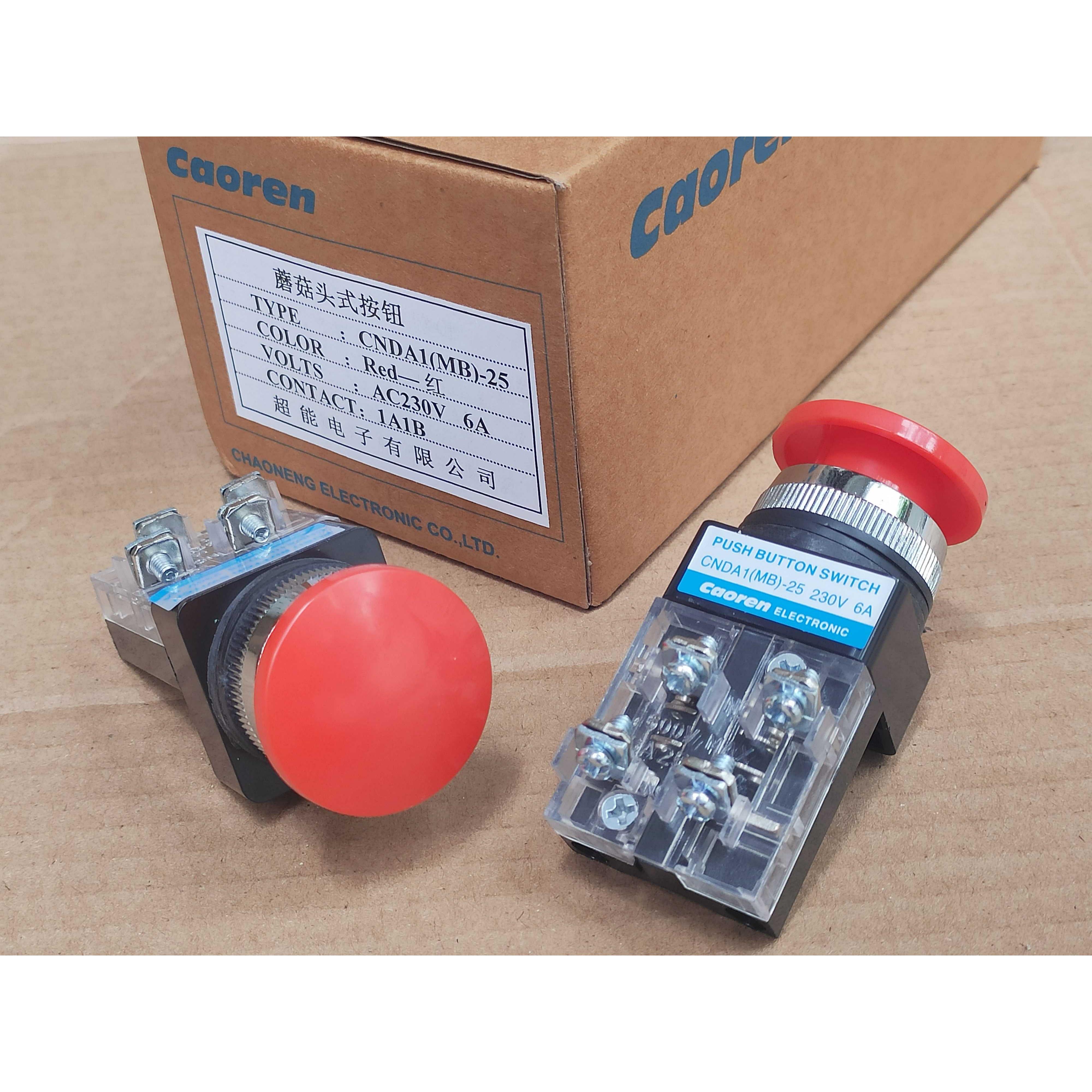 询价原装Caoren超能CNDA1(MB)-25自复蘑菇头按钮点动开关 代替TMB