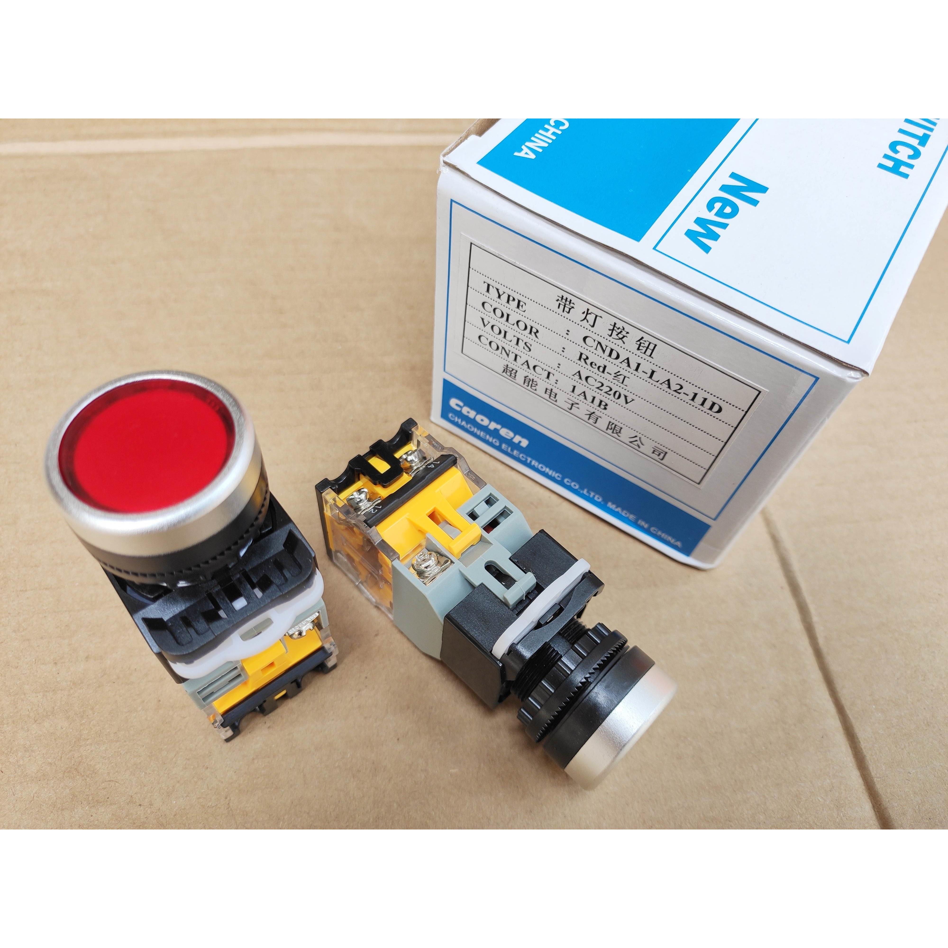 询价原装Caoren超能按钮CNDA1-LA2-11D自复带灯按钮开关 点动启动