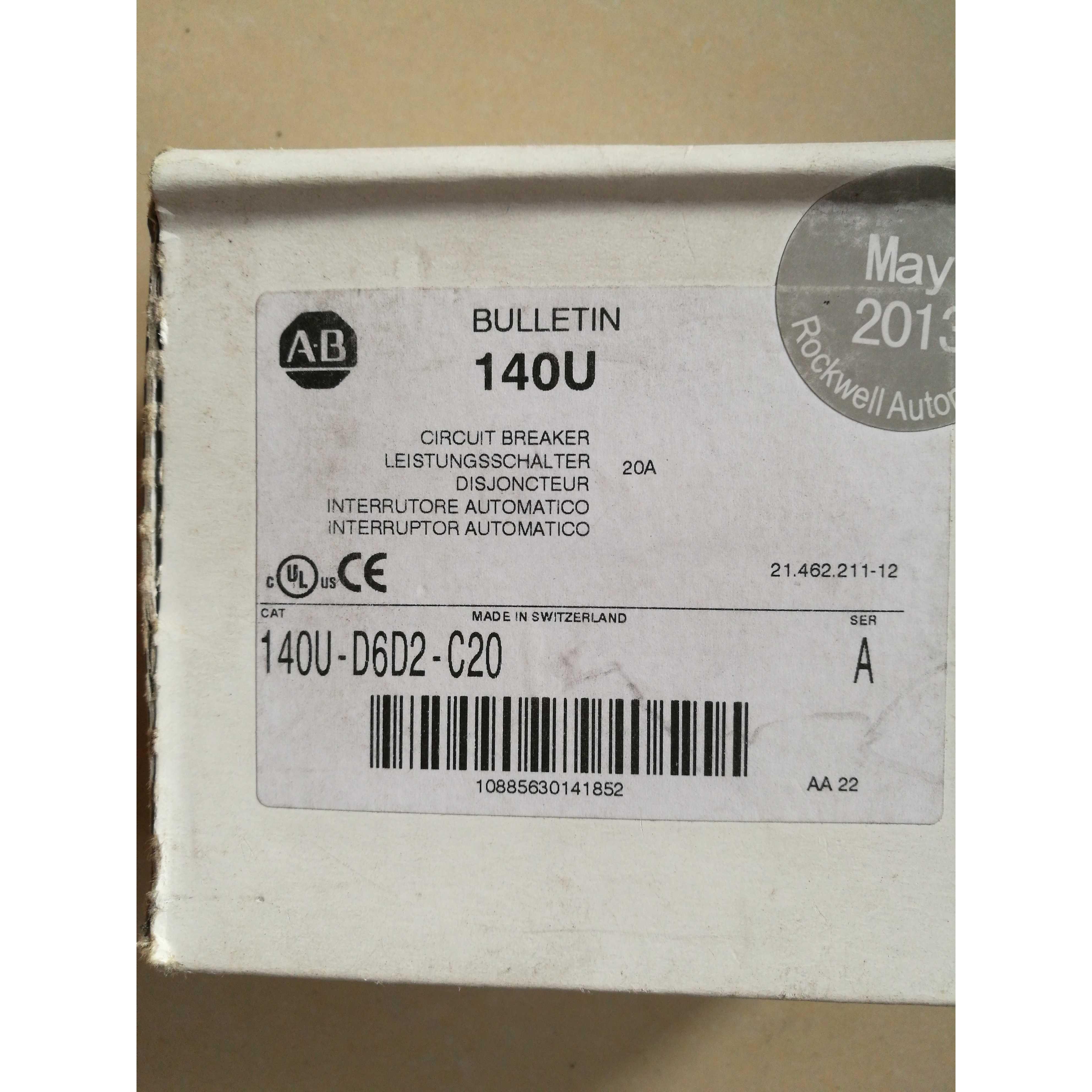 询价A-B罗克韦尔断路器140U-D6D2-C20 20A议价