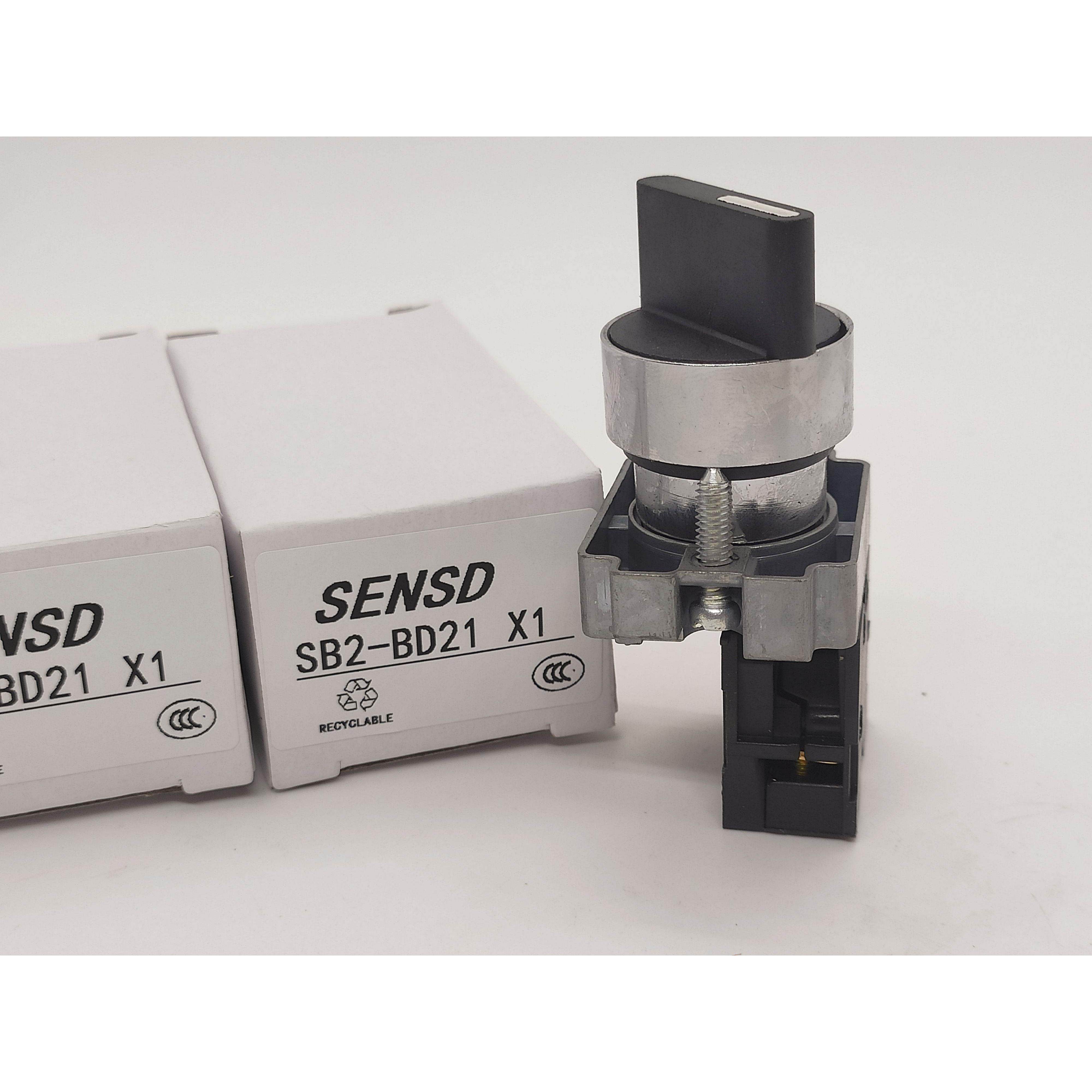 询价SENSD金属型XB2 SB2-BD21 BD25BD33自锁转换开关两段三档旋钮