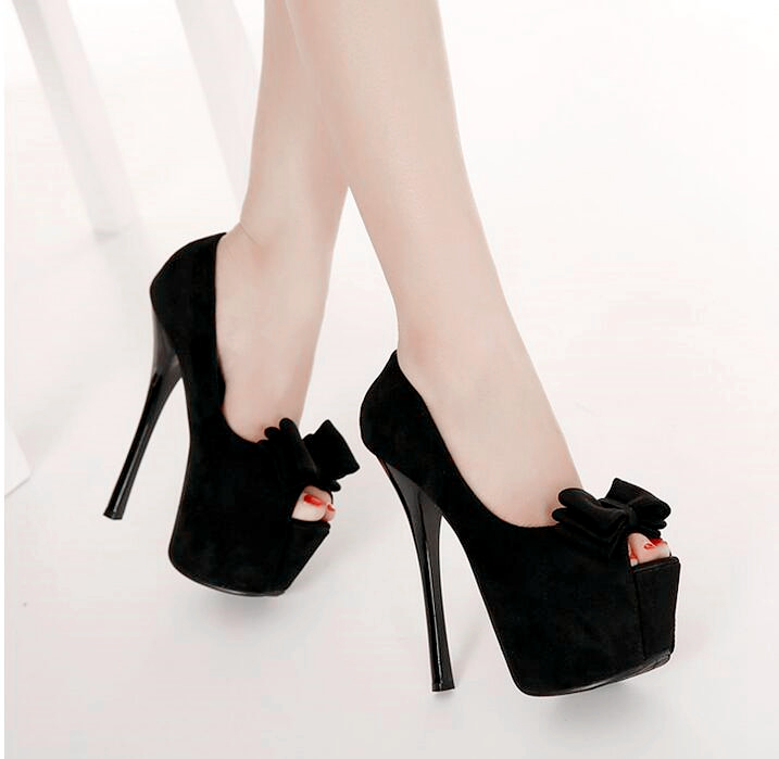 16cm³¬¸ß¸úЬºÚÉ«ÈÞÃæÓã×ìЬÌðÃÀ¹«Ö÷ºûµû½á15¹«·Ö»éЬ·Àˮ̨ŮЬ