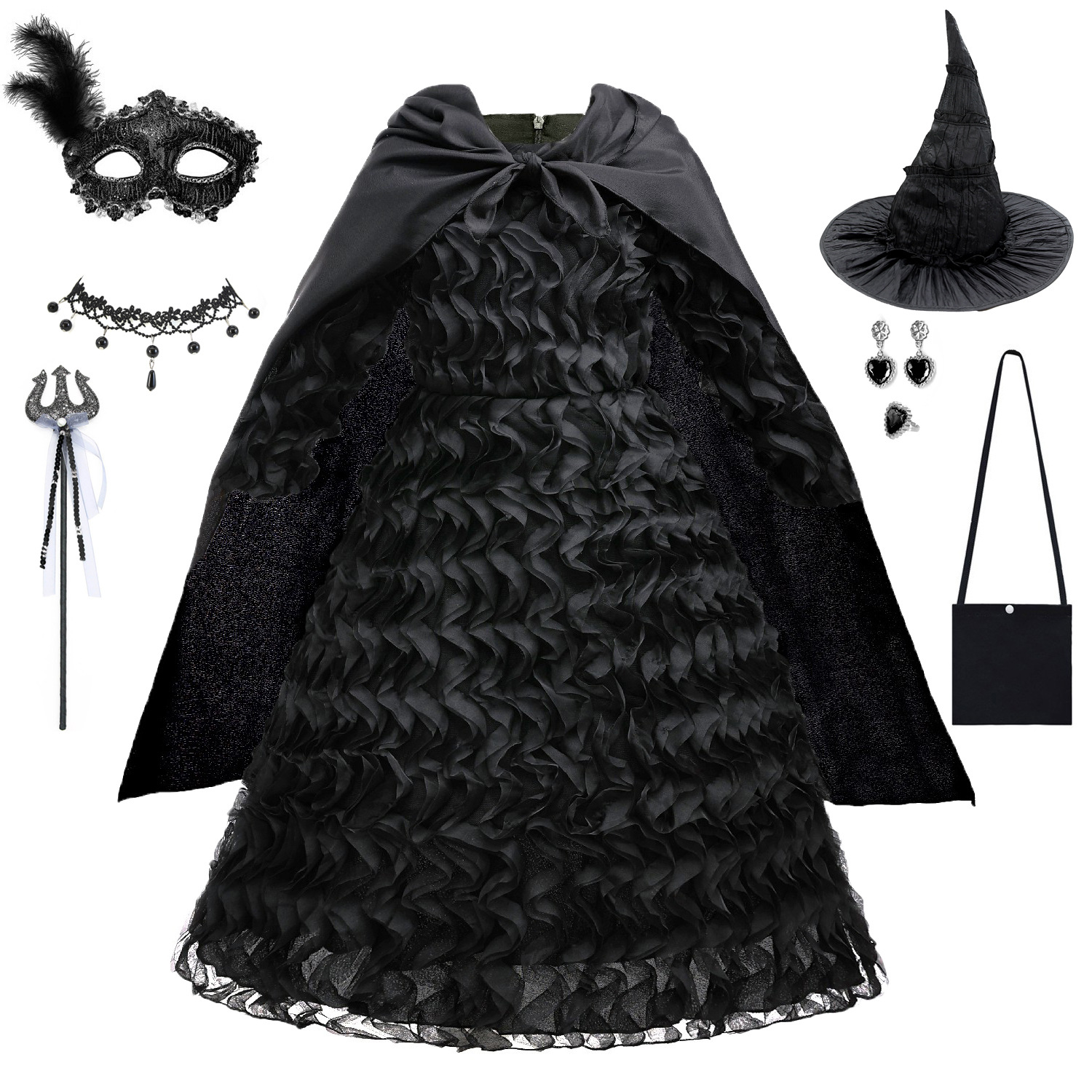 女童cos魔法坏女巫格琳达扮演服