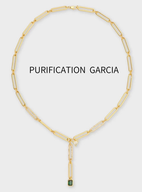 Purification Garcia轻奢个性时尚镶钻Y形项链厚金电镀