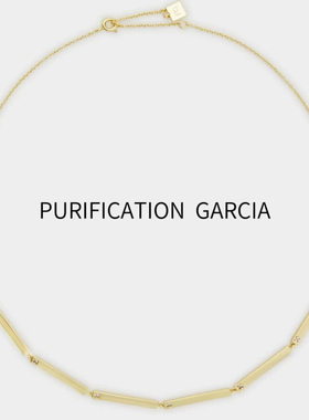 Purification Garcia小众轻奢个性时尚长条杆镶锆石项链厚金电镀