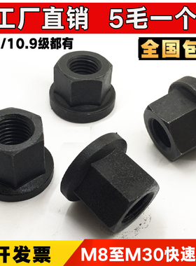 8.8级高强度法兰带垫螺帽10.9级压板螺母M8M10M12M14M16M18M20M24