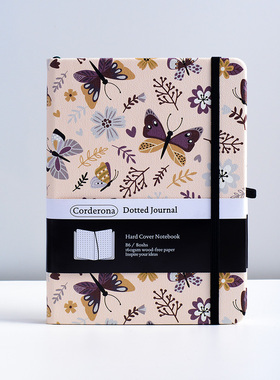 B6硬面抄160gsm点阵子弹笔记本仿皮小清新狙击蝴蝶同款绑带手账本