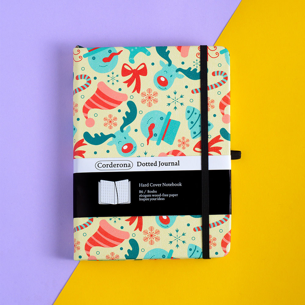 圣诞硬面点阵硬面手账本