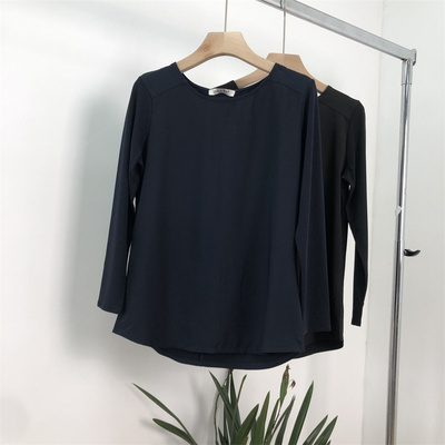 简约针织雪纺拼接百搭长袖衬衫