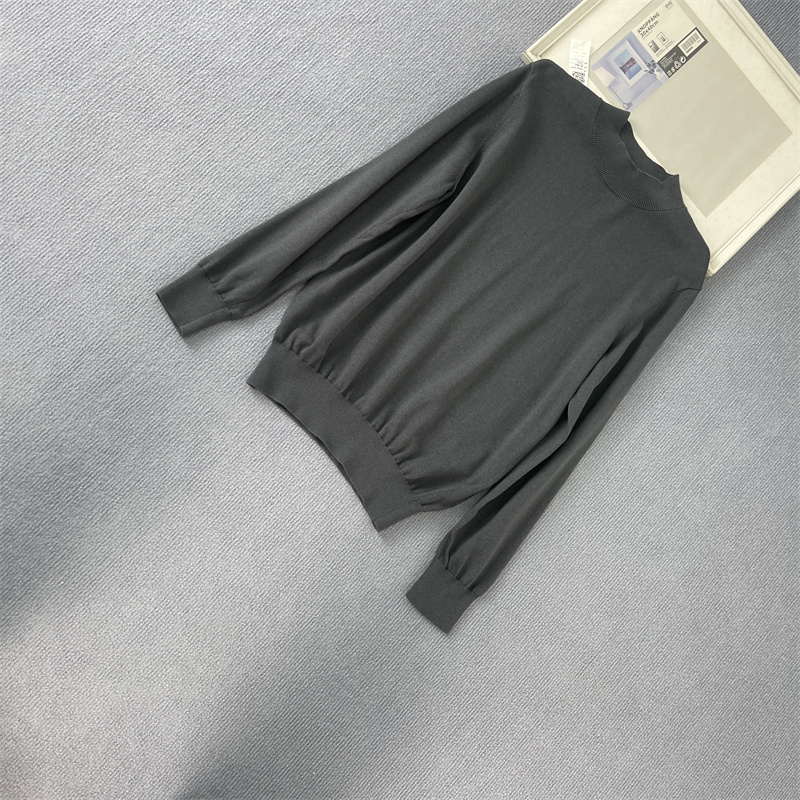 秋冬百搭基础款灰色大码针织毛衣