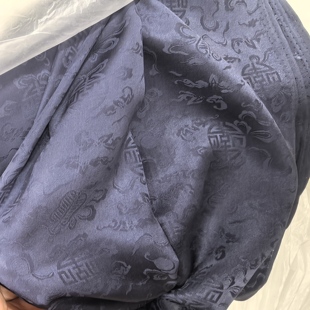 16姆米葫芦扇子花旗袍新中式汉服面料交织提花桑波缎100％桑蚕丝