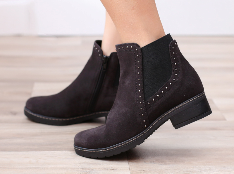 现货立发宽楦嘉宝低跟短靴