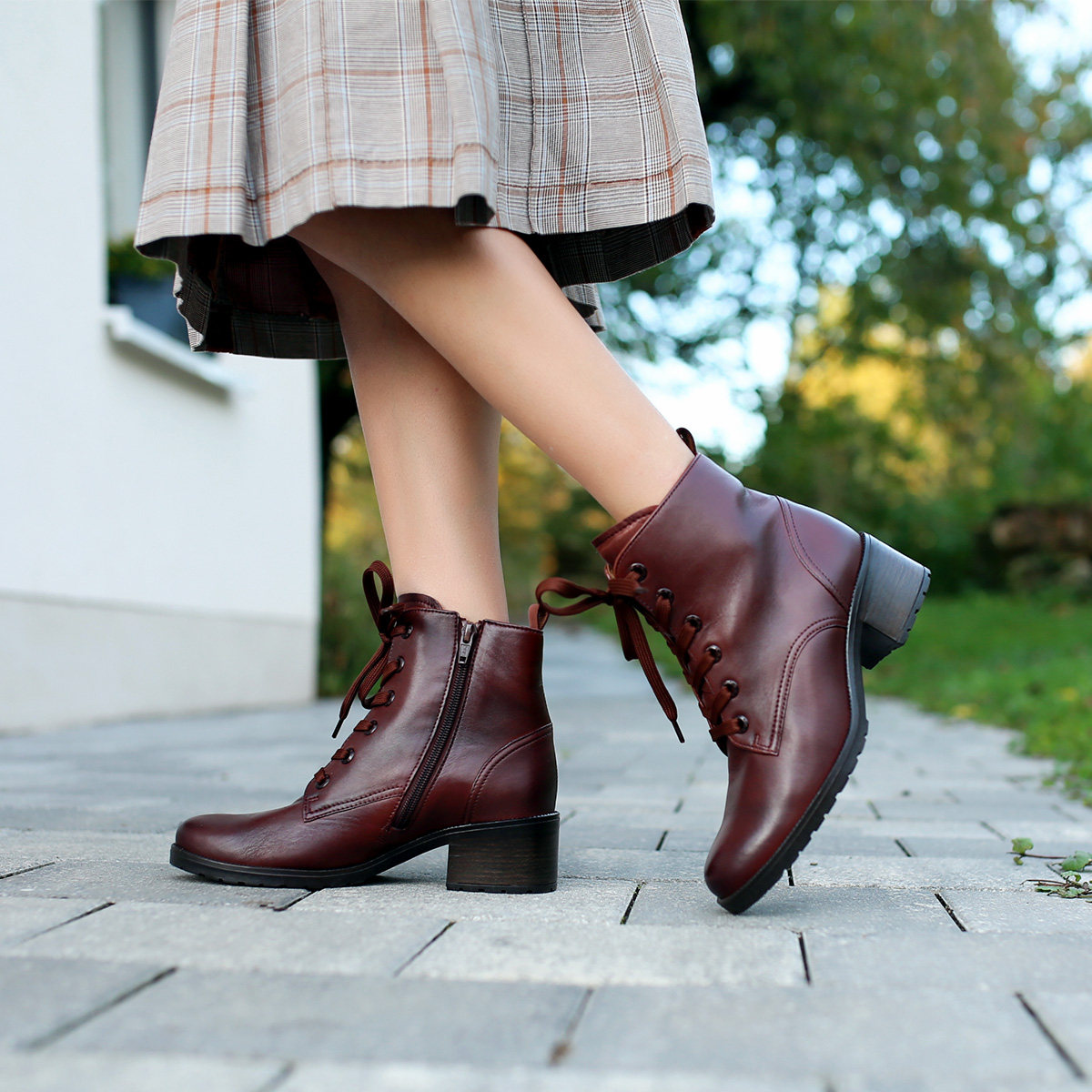 绵羊皮宽楦短靴 嘉宝GABOR 52.816 中跟粗跟薄绒里可拆卸鞋垫短靴,女鞋,马丁靴,淘宝优惠券,粉丝福利购,淘宝优惠卷