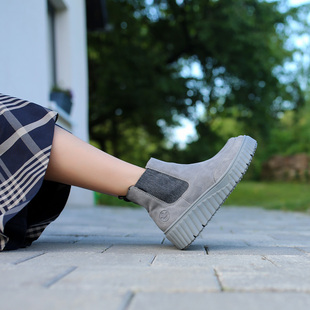 超轻宽楦防水台增高底 N2553 秋冬新款 薄绒里切尔西靴 德国RIEKER