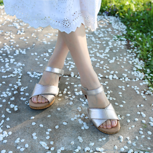 宽楦软木减震鞋垫魔术贴嘉宝GABOR 62.072 中跟防水台凉鞋