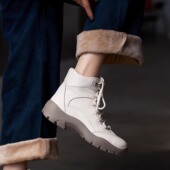 百搭德国KUFENBERG 宽楦 厚底增高防滑底时尚 7517舒适真皮短靴