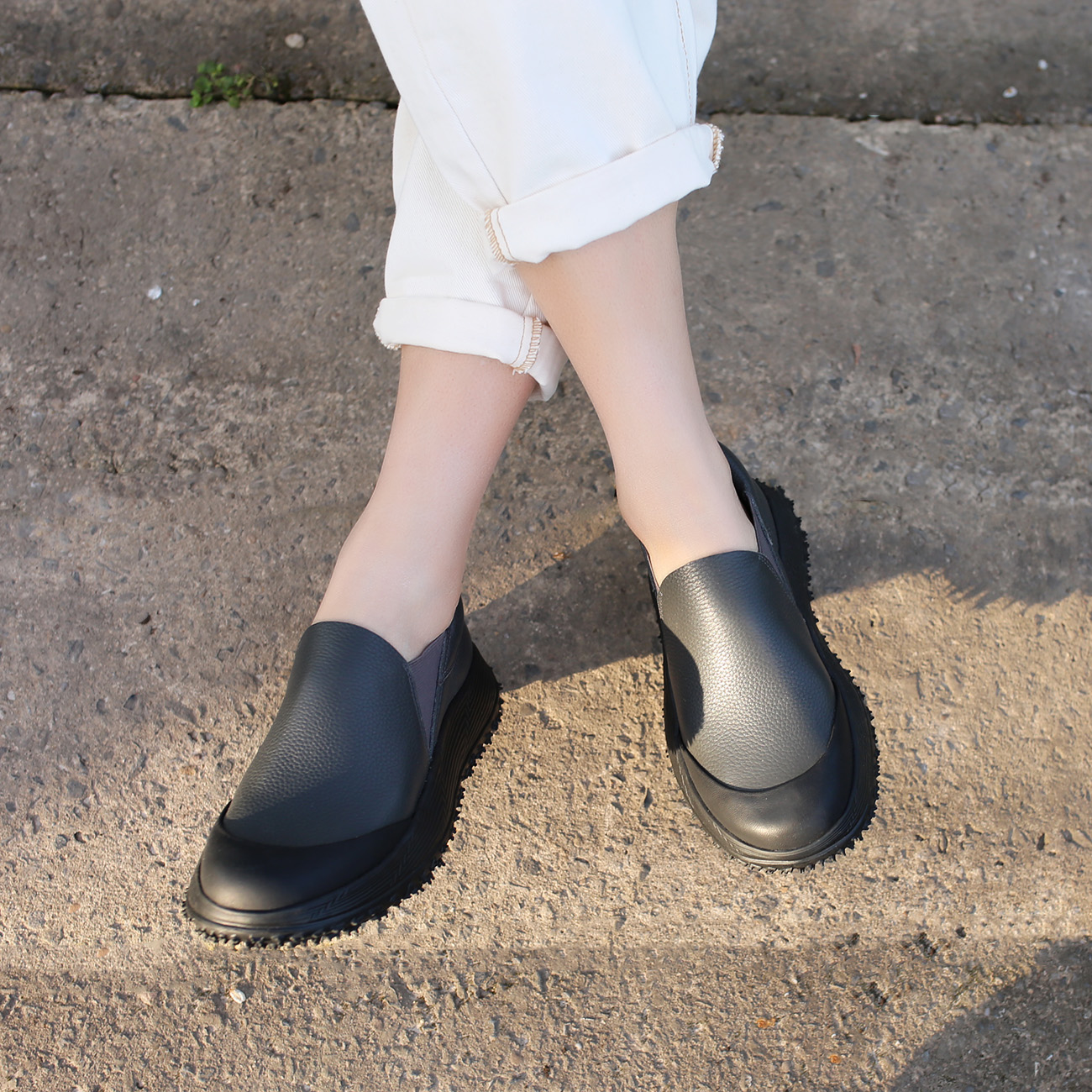 软弹 增高显腿细 宽楦 舒适 德国KUFENBERG 5425 厚底超轻乐福鞋