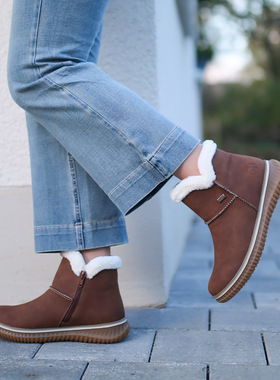 特价出!防水保暖 牛筋软底 德国RIEKER 减震保暖雪地靴短靴