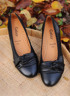 软底软垫非常舒适德国嘉宝GABOR 64.165里外全皮低跟平底鞋芭蕾鞋