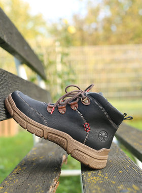 H版深度加宽 rieker 舒适轻便保暖 72313 2025秋冬新款休闲短靴