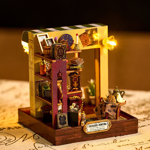 知我木质微缩模型diy小屋节日礼