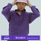 MilkShot 上衣小众通勤衬衫 紫色刺绣logo设计师款 Cityboy复古长袖