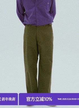 MilkShot 军绿色复古水洗设计师款Cityboy通勤裤小众品牌工装长裤