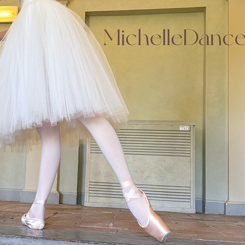 Michelle Dance 2023新品缎面足尖鞋深情推荐带鞋带后跟带
