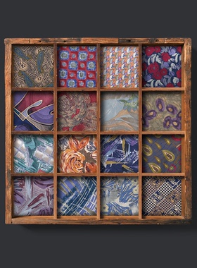 【X35】手打正装商务男领带休闲英伦复古唐草花纹红色桑蚕丝结婚