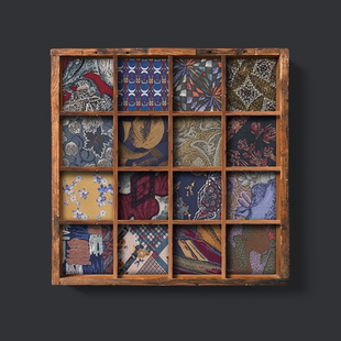 格子花朵复古领带男士 正装 商务休闲花纹高端中古真蚕丝礼盒