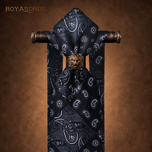 Royallords色织真丝休闲腰果领带