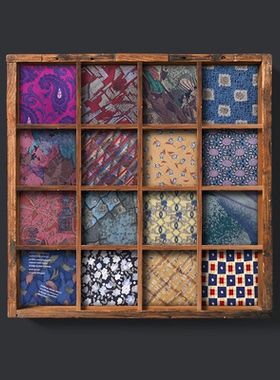 【X44】手打正装商务男领带休闲英伦复古碎花高端红色桑蚕丝结婚