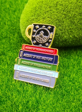 ACOTAR荆棘与玫瑰的法庭金属和珐琅别针徽章奇幻书籍徽章