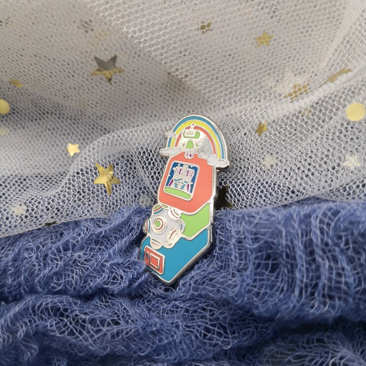 游戏机快乐星球搞怪装饰机器人金属别针