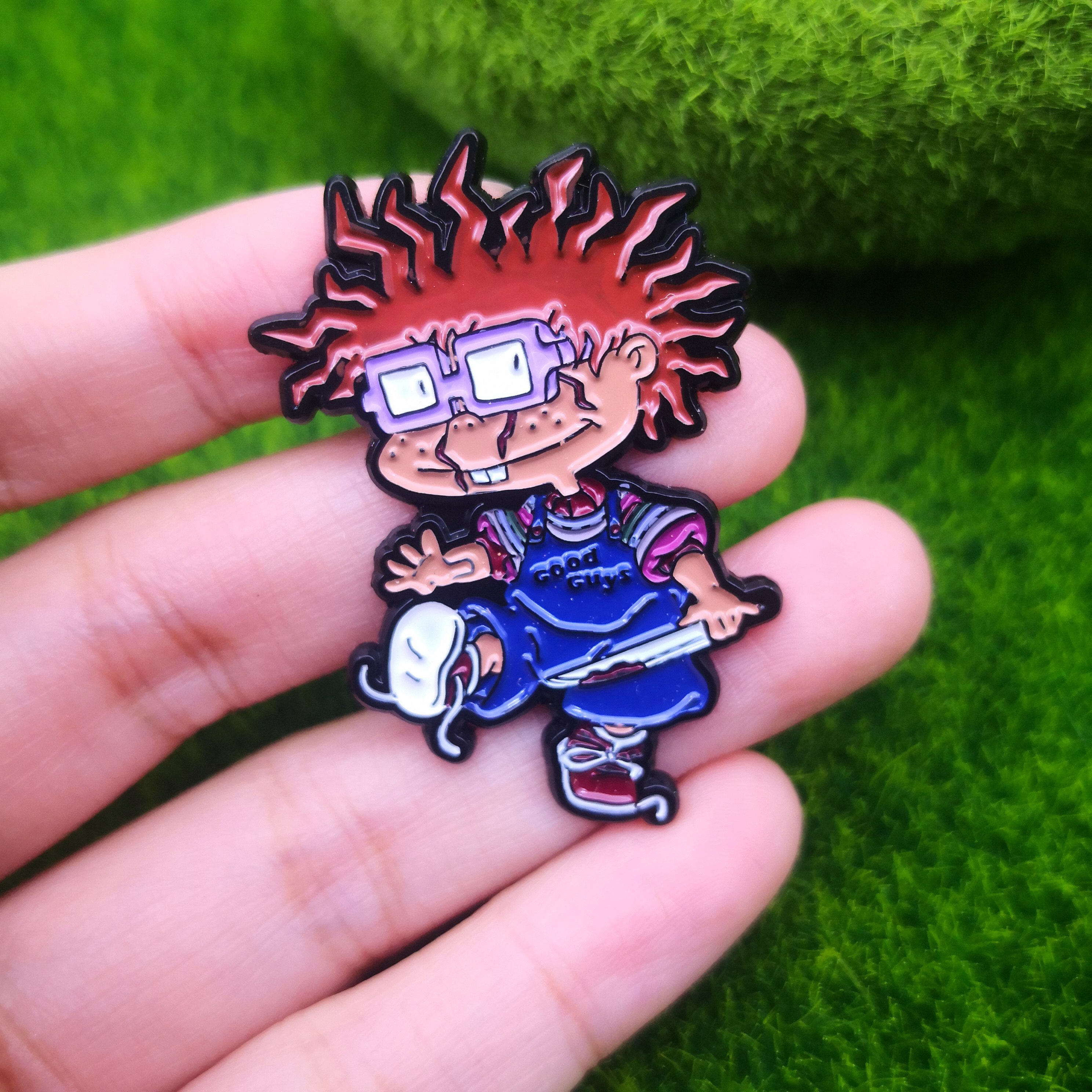 动画片淘气小兵兵Rugrats查克·芬斯特Chuckie Finster金属徽章,节庆用品/礼品,文化创意邮册/出版物/徽章,淘宝优惠券,粉丝福利购,淘宝优惠卷