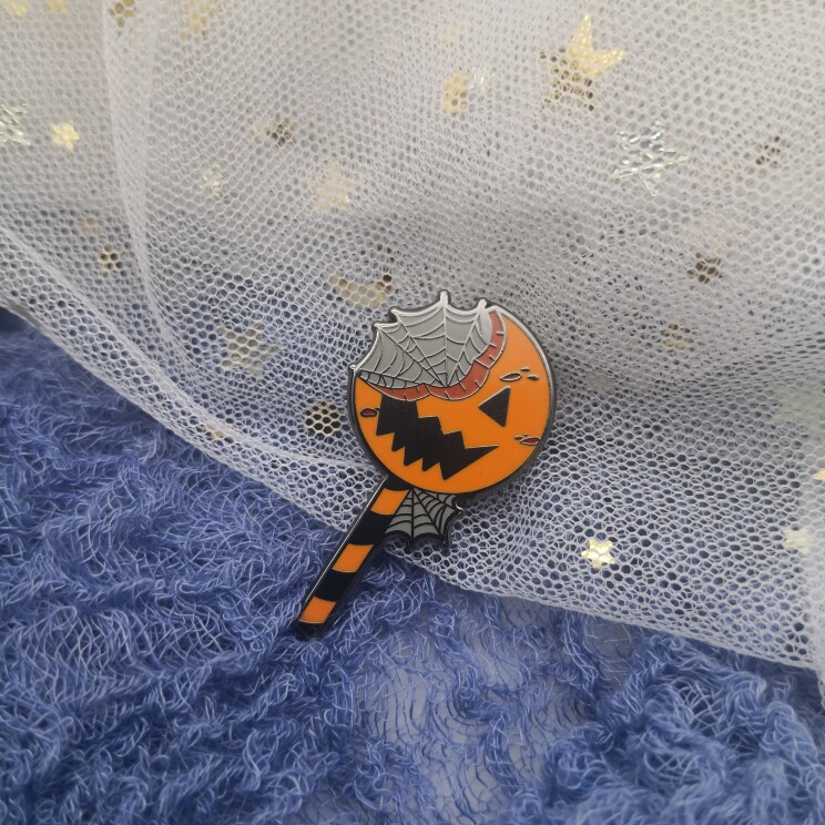万圣节节日周边邪恶南瓜头棒棒糖金属徽章
