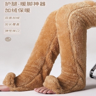 晚上睡觉时穿的袜子暖脚防冻老年人护膝保暖睡眠袜长筒男女冬脚套