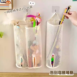 逗猫棒收纳袋壁挂宠物用品放置架子家用猫咪玩具整理筒式网兜