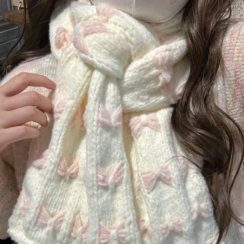 蝴蝶结云朵棉棉围巾毛线手工diy钩针编织材料包手织送女生礼物勾