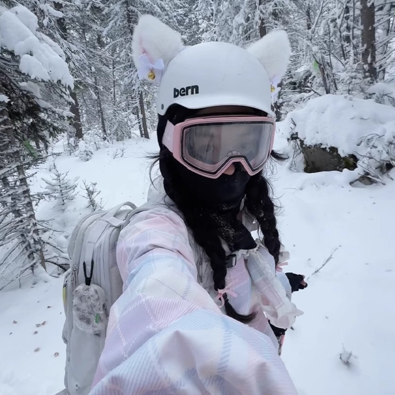 滑雪头盔套猫耳朵装饰品可爱个性配饰滑板头盔罩机车电动摩托通用