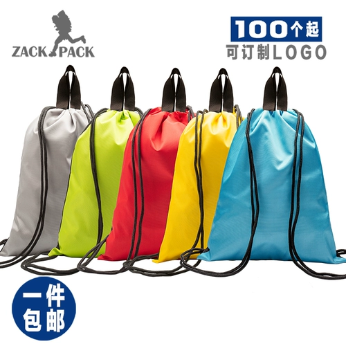 Мешочек, рюкзак, водонепроницаемая спортивная простая барсетка подходит для мужчин и женщин, тканевый мешок, делается под заказ, с печатью вашего логотипа, на шнурках