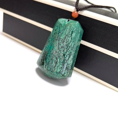 D919# 天然凤凰松石无事牌吊坠46*31.3*13.8mm