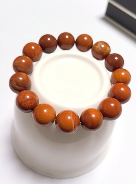 S1# 天然缅黄玉收藏级 绵橘大单圈手链 手串13.5mm 重量49.42克