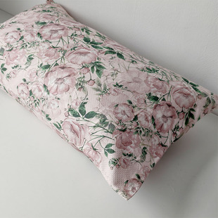 超重磅粉雾玫瑰重工提花双面重磅丝棉枕套 单只 HANLU