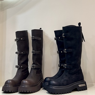 baobaoxiu2025秋冬829 厚底增高马丁靴女百搭ins潮女靴软皮 3新款