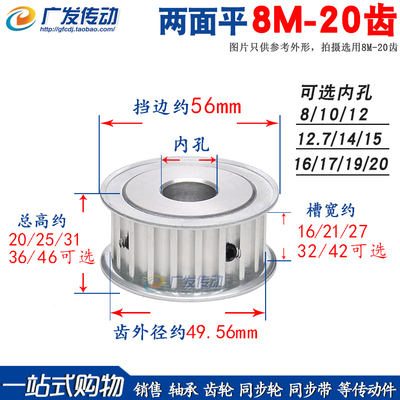 两面平8m20齿/t同步轮