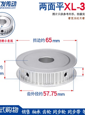 同步轮XL36齿 带轮 AF型 两面平同步带轮 槽宽16 内孔10-25可选